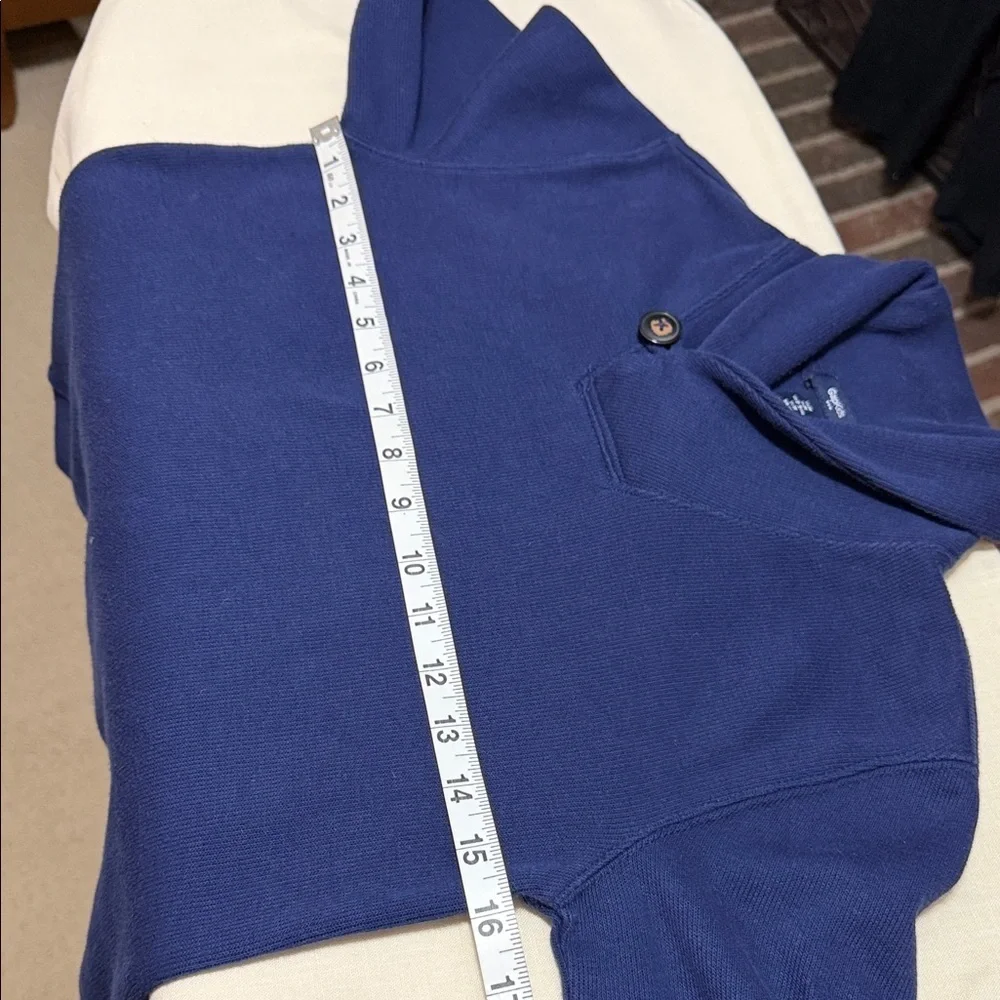 GAP Kids Navy Blue Knit Shawl Neck Sweater, Boys Size Medium (8)